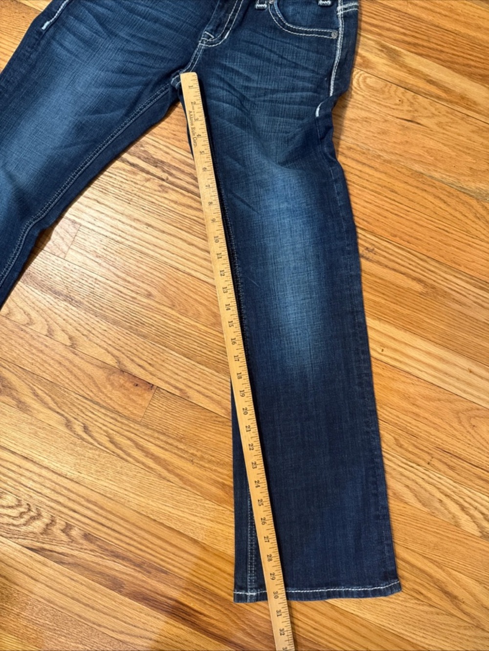 Rock & Roll Cowgirl Riding Jeans Womens Mid Rise Bootcut Dark Stone Wash Sz 28 - Picture 5 of 13